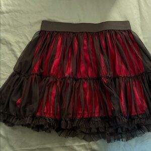 Chic Black and Red Layered Mini Skirt